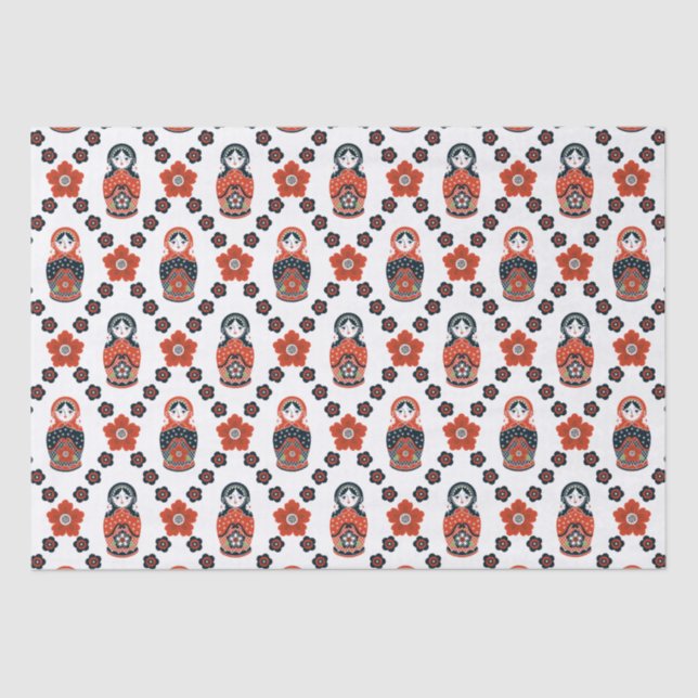 Cute Russian Nesting Doll Tissue Paper (Front)