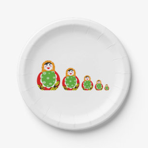 cute Russian nesting dolls Paper Plate