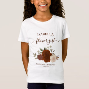 Cute Rust Orange Roses Flower Girl Gift Wedding T-Shirt