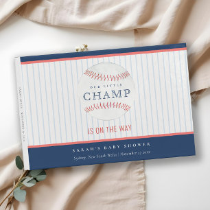 Cute Rust Our Little Champ Baseball Baby Shower Guest Book