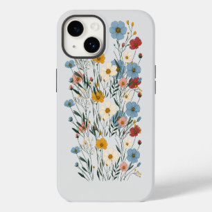Cute Rustic Boho Colourful wildflower Case-Mate iPhone 14 Case