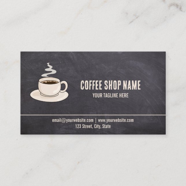 Cute Rustic Cafe Coffee Shop Rewards Loyalty Card (Front)