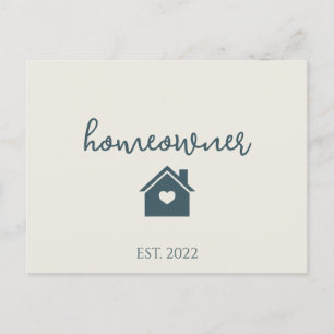 Cute Rustic Cream Navy Homeowner Real Estate Postcard