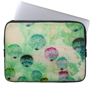 Cute, rustic, digital art round brush strokes laptop sleeve