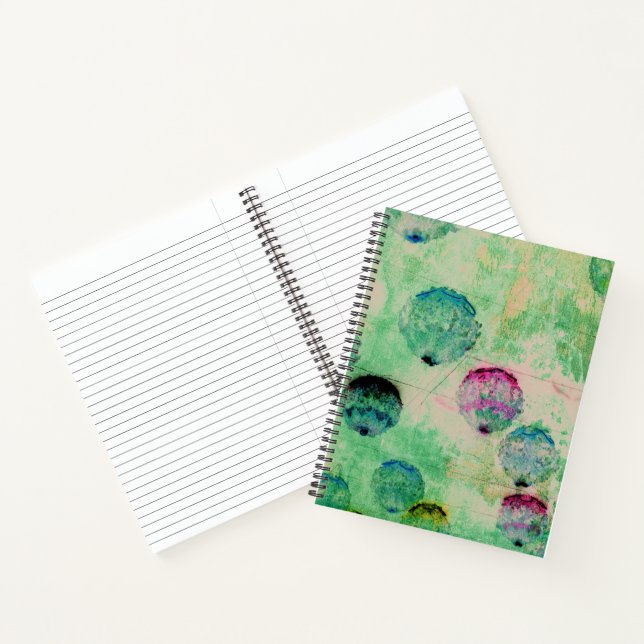 Cute, rustic, digital art round brush strokes notebook (Inside)