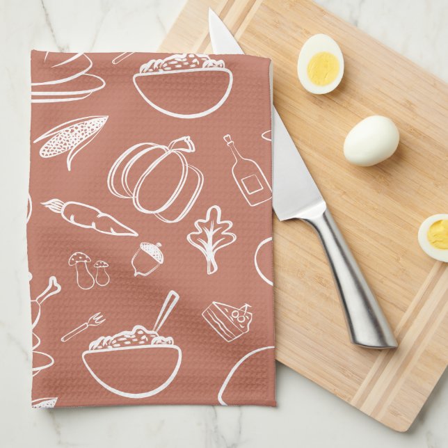  Cute Rustic Fall Autumn Thanksgiving Harvest  Tea Towel (Quarter Fold)