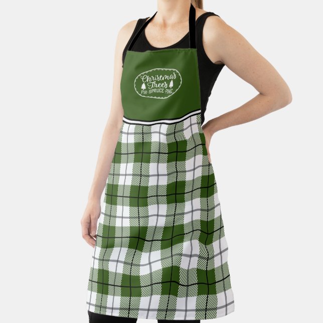 Cute Rustic Farm Fresh Christmas Trees Apron (Insitu)