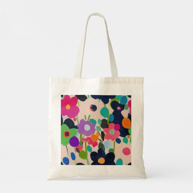 Cute Rustic Floral Prints Colourful Flowers Tote Bag (Back)