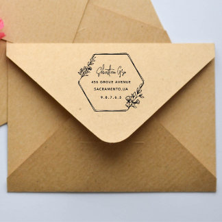 Cute Rustic Laurel Foliage Circular Self-inking Stamp