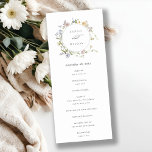 Cute Rustic Meadow Floral Wreath Wedding Program Invitation<br><div class="desc">If you need any further customisation please feel free to message me on yellowfebstudio@gmail.com.</div>