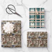 Cute Rustic Snowmen and Plaid Country and Western