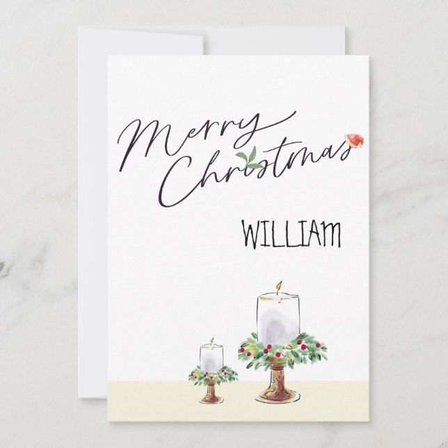 Cute , rustic , traditional christmas card  (Front)