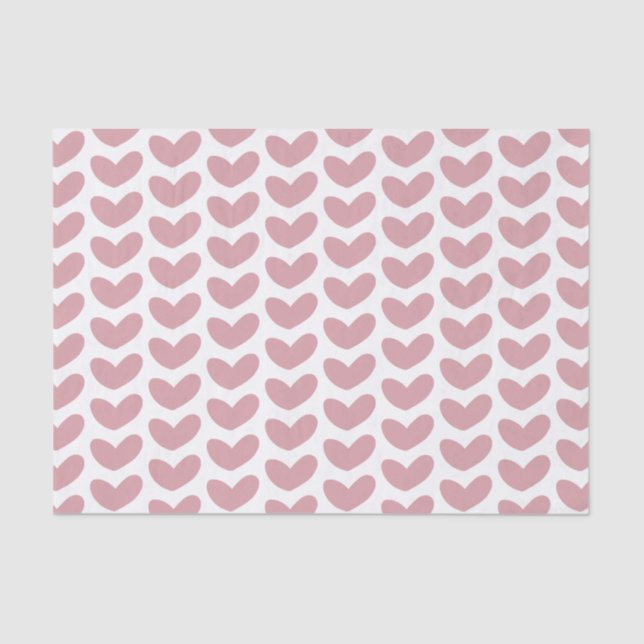 Cute Rustic Valentines Hearts Pattern Tissue Paper (Front)