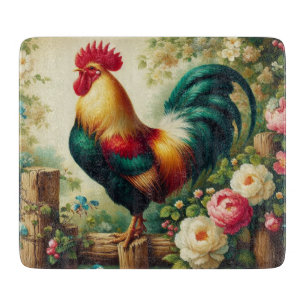 Cute rustic/vintage rooster cutting board