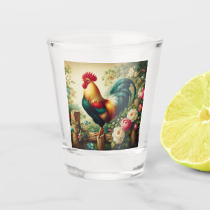 Cute rustic/vintage rooster shot glass