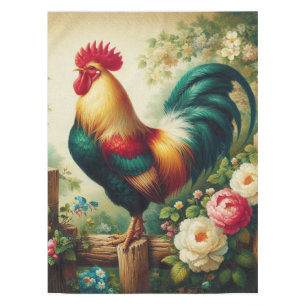 Cute rustic/vintage rooster tablecloth