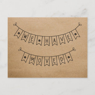 Cute Rustic We Have Moved Heart New Home  Postcard