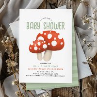 Cute Rustic Woodland Mushroom Baby Shower