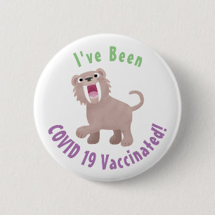 Cute Sabre Toothed Tiger Smilodon cartoon 6 Cm Round Badge