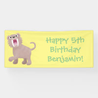 Cute Sabre Toothed Tiger Smilodon cartoon