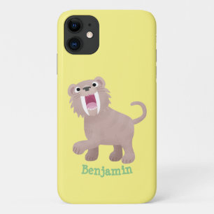 Cute Sabre Toothed Tiger Smilodon cartoon Case-Mate iPhone Case