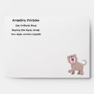 Cute Sabre Toothed Tiger Smilodon cartoon Envelope