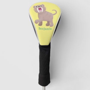 Cute Sabre Toothed Tiger Smilodon cartoon Golf Head Cover