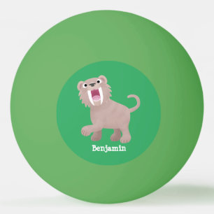 Cute Sabre Toothed Tiger Smilodon cartoon Ping Pong Ball
