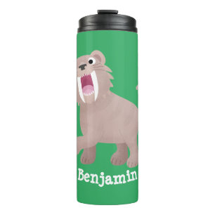 Cute Sabre Toothed Tiger Smilodon cartoon Thermal Tumbler