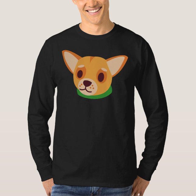 Cute Sad Chihuahua Pattern T-Shirt (Front)