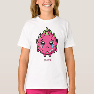 Cute Sad Crying Dragon Fruit Cartoon Illustration T-Shirt