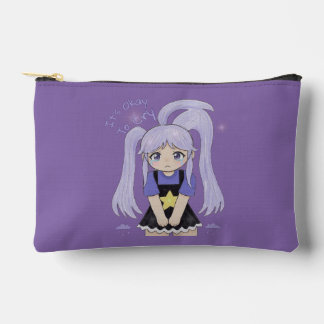 Cute Sad Girl Hand Drawn Illustration – It’s Okay  Accessory Pouch