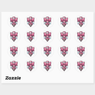 Cute Sad Pencil with Pink Bow Die-Cut Sticker - Ae