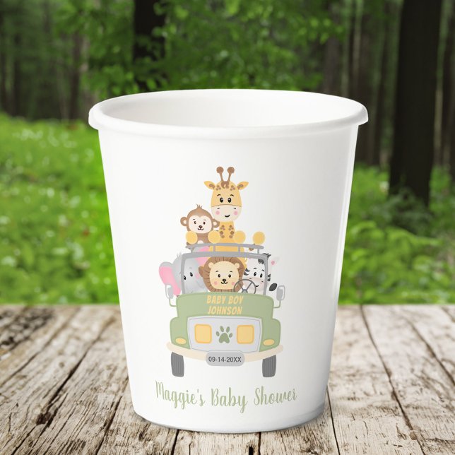 Cute Safari Animal Baby Shower Paper Cups (Creator Uploaded)