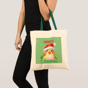 Cute Safari animal bird Santa Christmas Costume Tote Bag