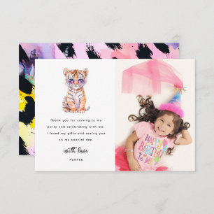 Cute Safari Animal Photo Birthday Thank You Card