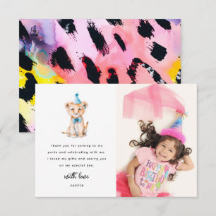 Cute Safari Animal Photo Birthday Thank You Card