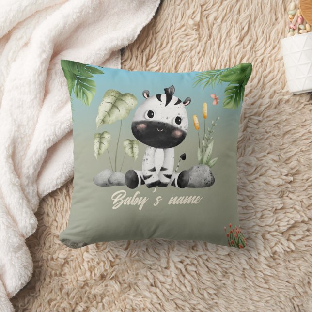 Cute Safari Animals 2 side Zebra Lion Cushion (Blanket)