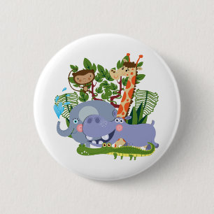 Cute Safari Animals 6 Cm Round Badge