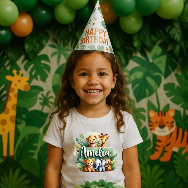 Cute Safari Animals Amelia Kids Tee (Creator Uploaded)