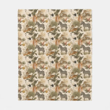 Cute Safari Animals Baby Blanket