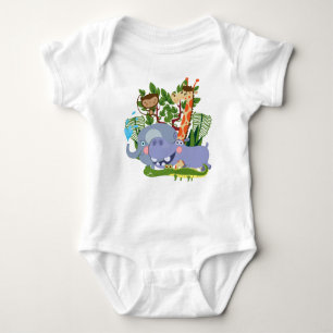 Cute Safari Animals Baby Bodysuit