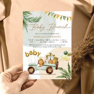 Cute Safari Animals Baby Brunch Invitation