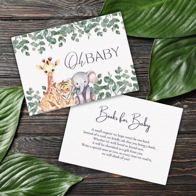 Cute Safari Animals Baby Shower Books for Baby Enclosure Card (Creator Uploaded)