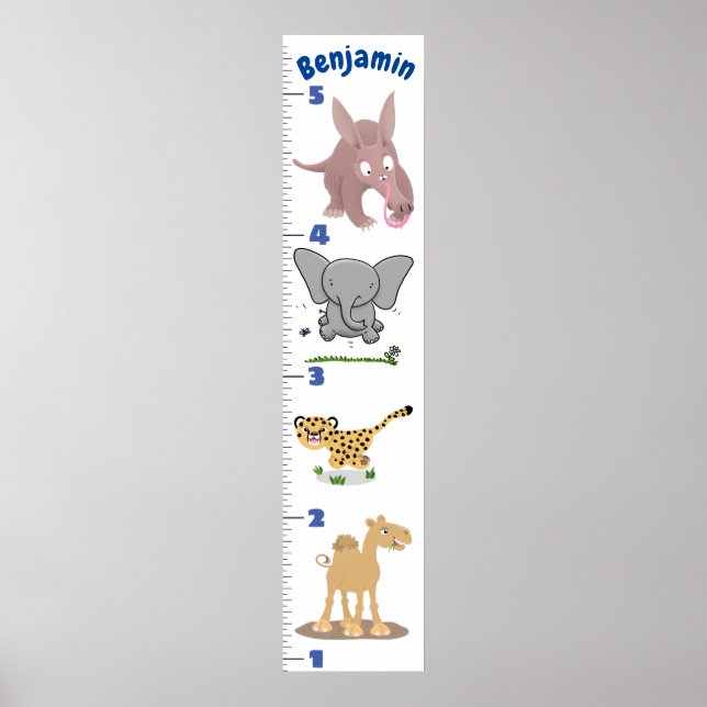 Cute safari animals cartoon poster (Front)