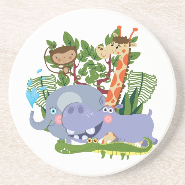 Cute Safari Animals Coaster (Front)