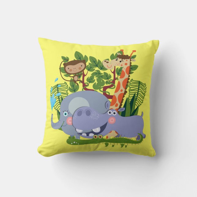 Cute Safari Animals Cushion (Front)
