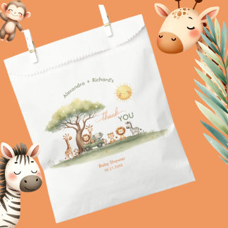 Cute safari animals gender neutral baby shower favour bags