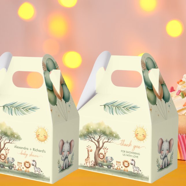 Cute safari animals gender neutral baby shower favour box (Creator Uploaded)