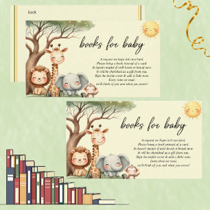 Cute Safari Animals gender neutral books for baby Enclosure Card